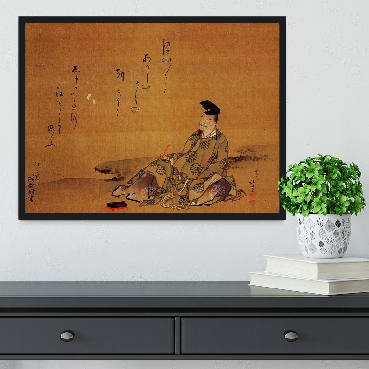 The poet by Hokusai Framed Print - Canvas Art Rocks - 2