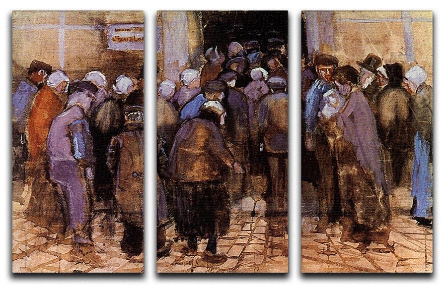 The poor and money by Van Gogh 3 Split Panel Canvas Print - Canvas Art Rocks - 4