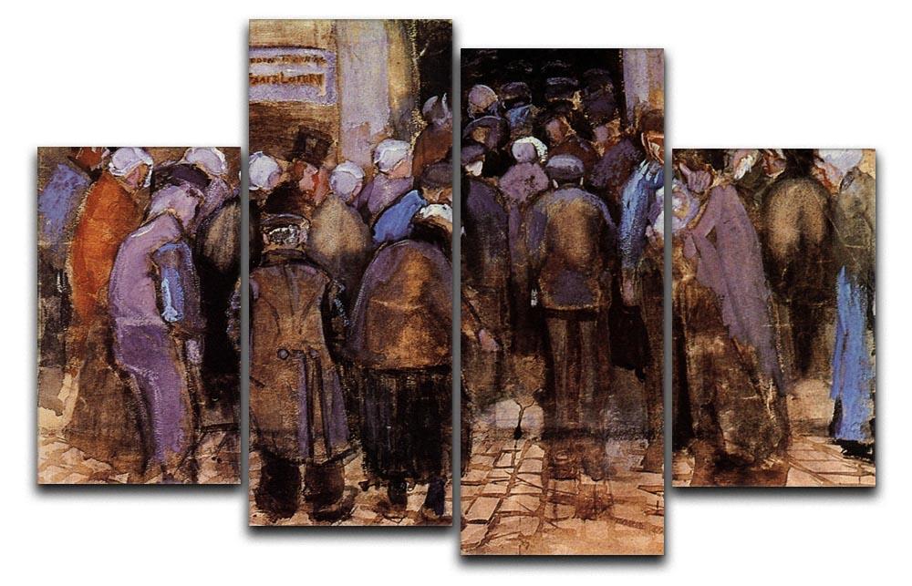 The poor and money by Van Gogh 4 Split Panel Canvas  - Canvas Art Rocks - 1