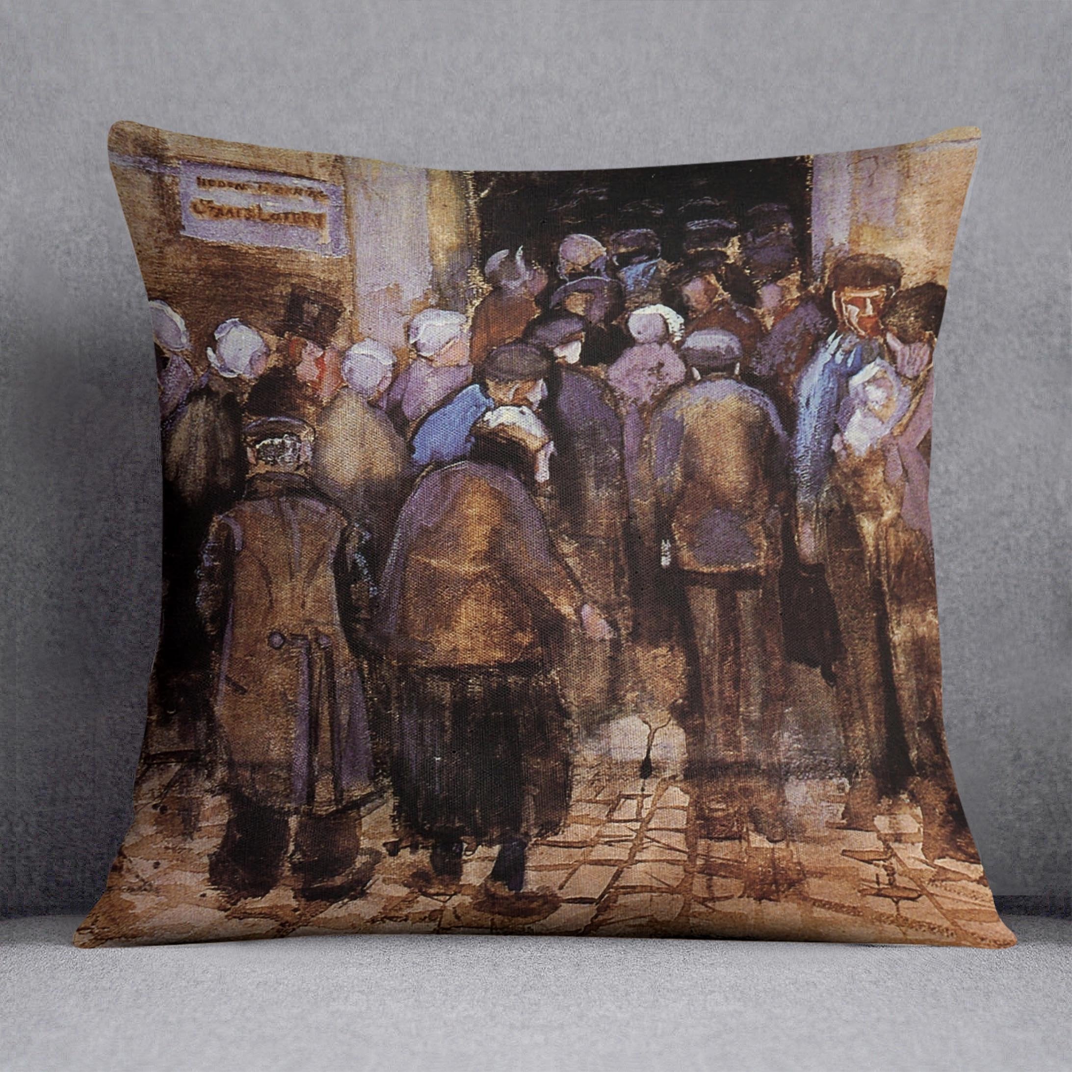 The poor and money by Van Gogh Throw Pillow