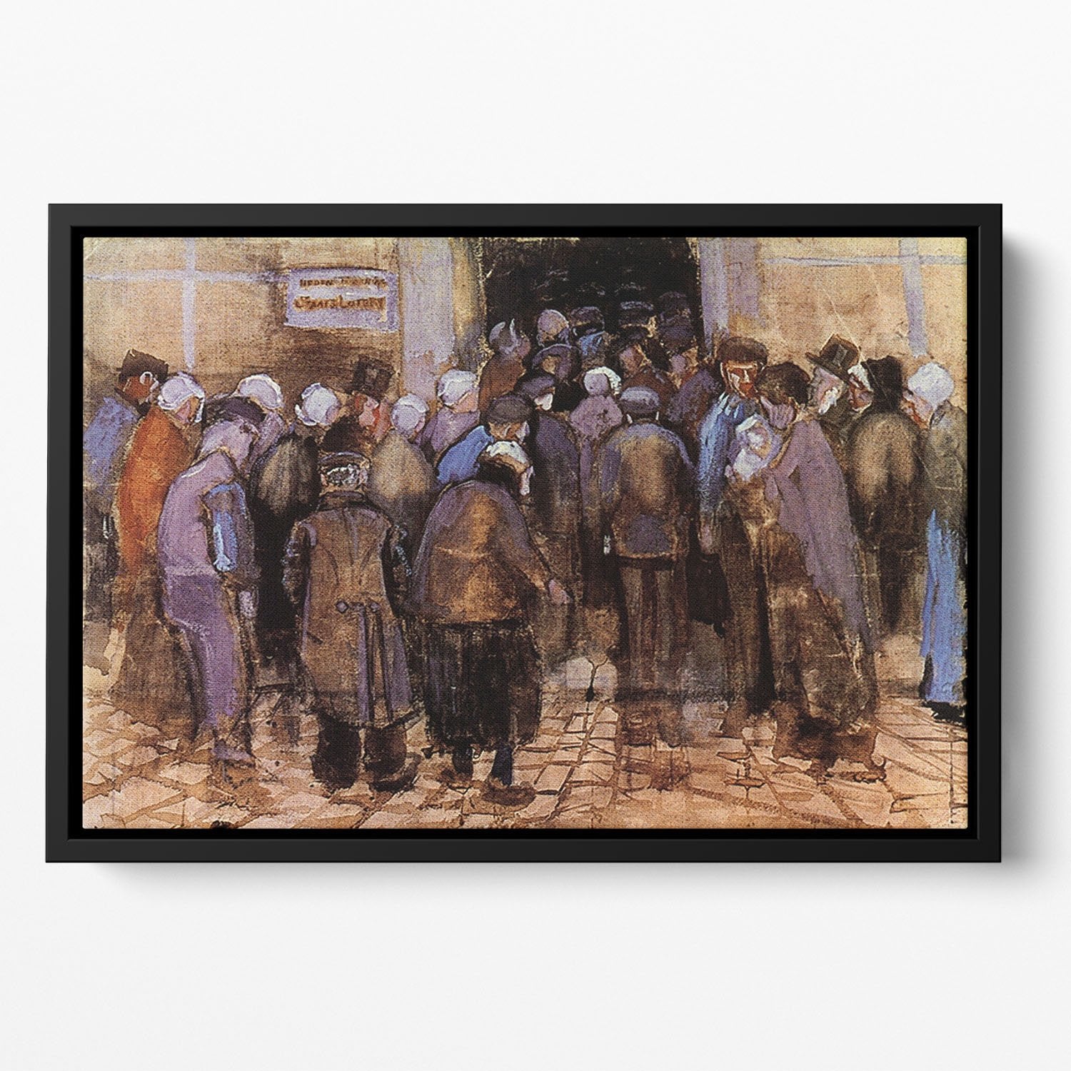 The poor and money by Van Gogh Floating Framed Canvas