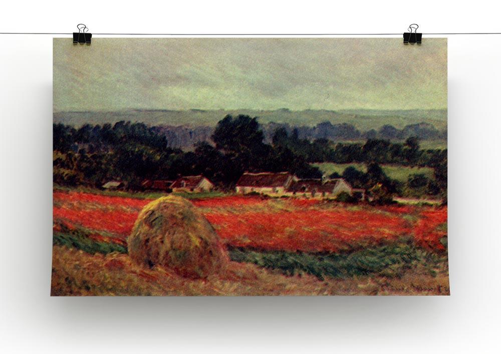 The poppy Blumenfeld The barn by Monet Canvas Print & Poster - Canvas Art Rocks - 2