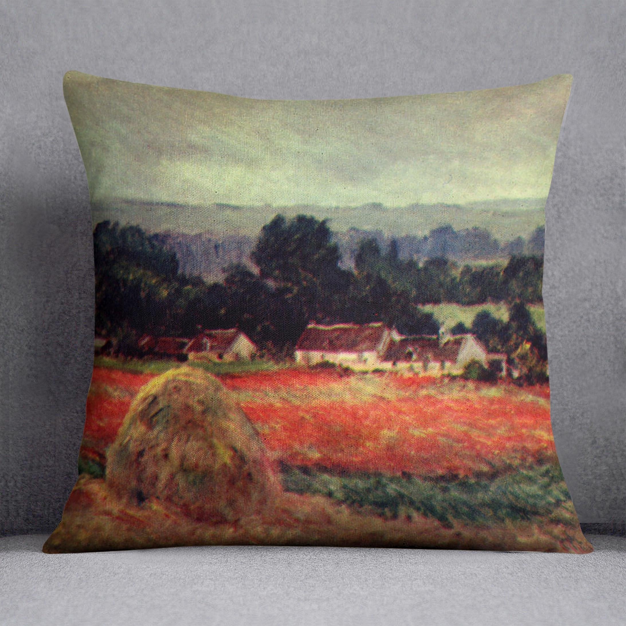 The poppy Blumenfeld The barn by Monet Throw Pillow