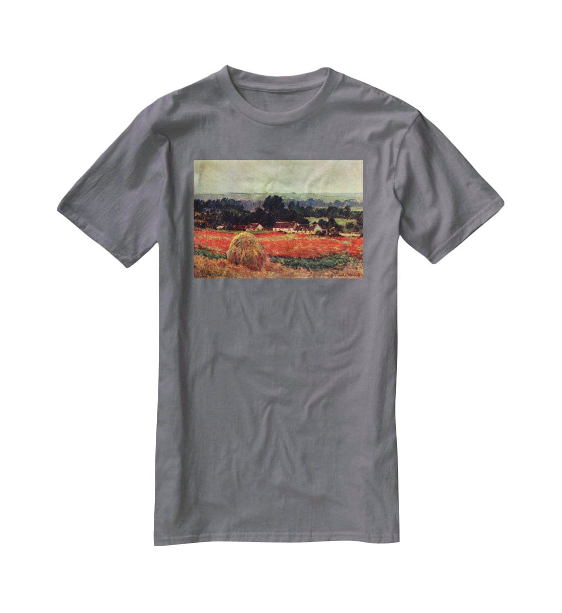 The poppy Blumenfeld The barn by Monet T-Shirt - Canvas Art Rocks - 3
