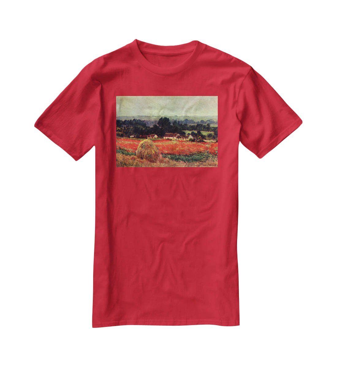 The poppy Blumenfeld The barn by Monet T-Shirt - Canvas Art Rocks - 4