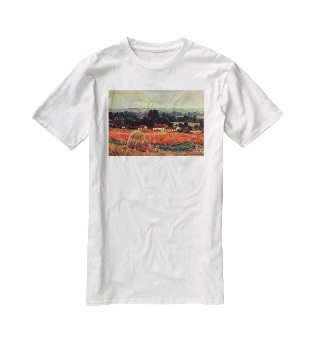 The poppy Blumenfeld The barn by Monet T-Shirt - Canvas Art Rocks - 5