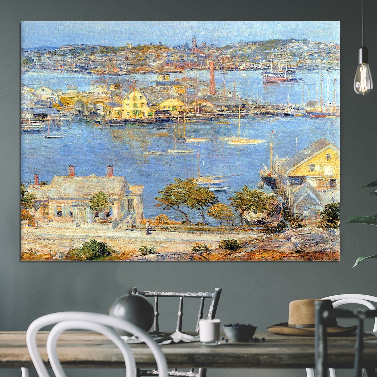 The port of Gloucester 1 by Hassam Canvas Print or Poster