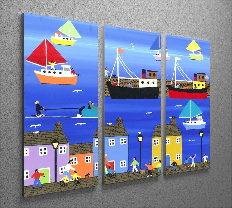 The puffer boats are in port by Gordon Barker 3 Split Panel Canvas Print - Canvas Art Rocks - 2
