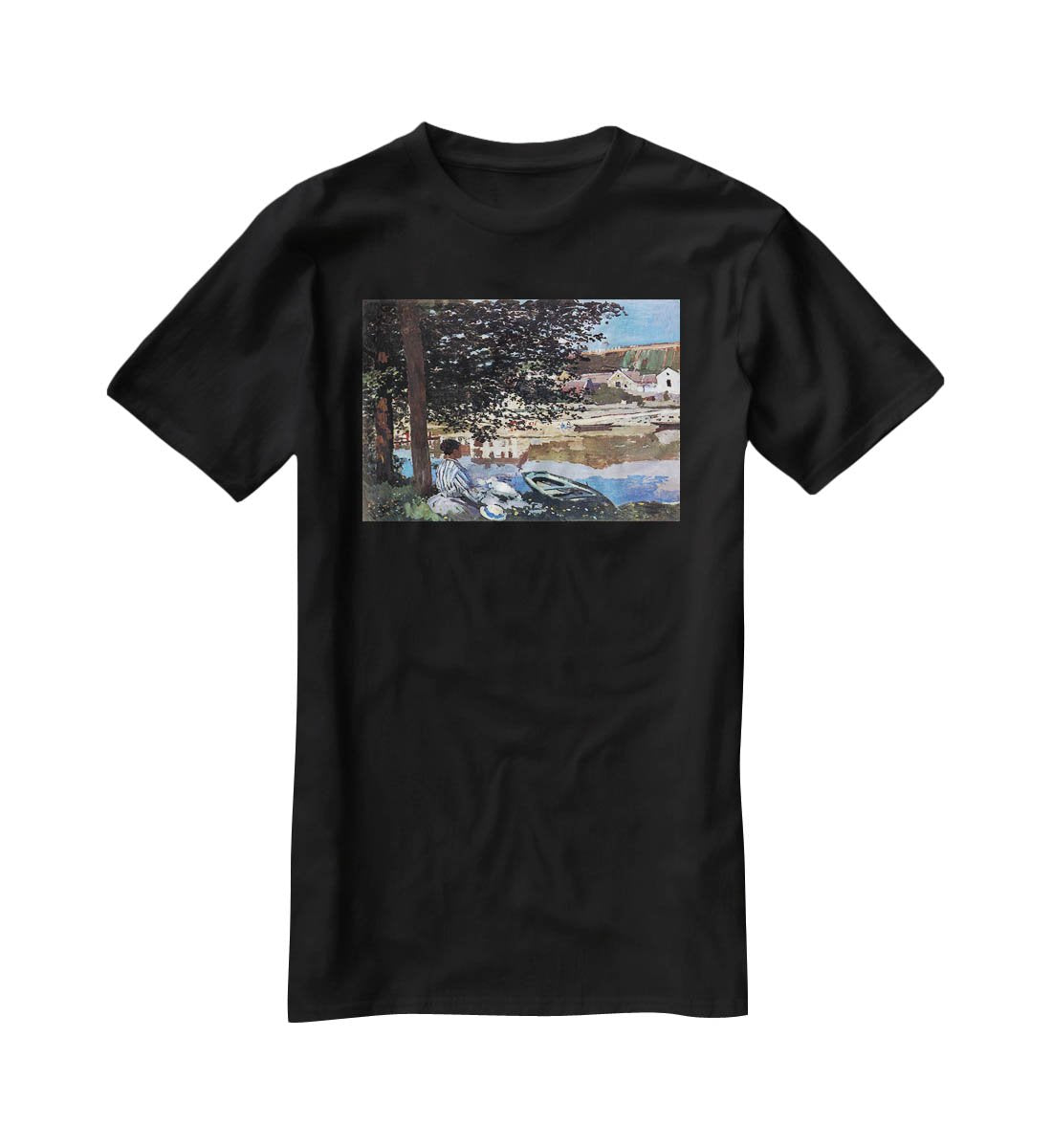 The river has burst its banks by Monet T-Shirt - Canvas Art Rocks - 1