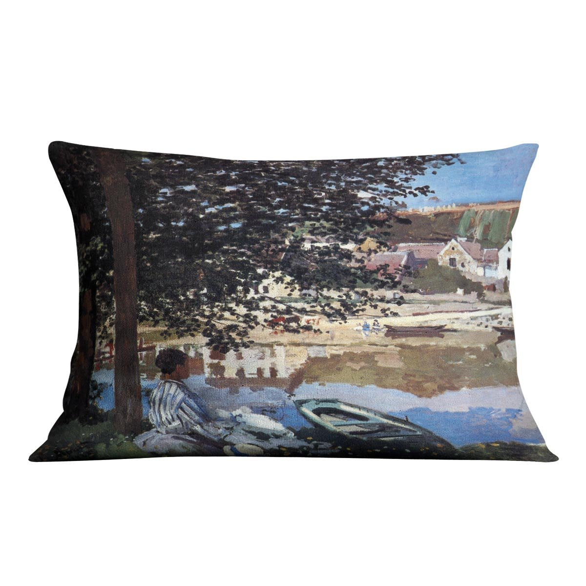 The river has burst its banks by Monet Throw Pillow