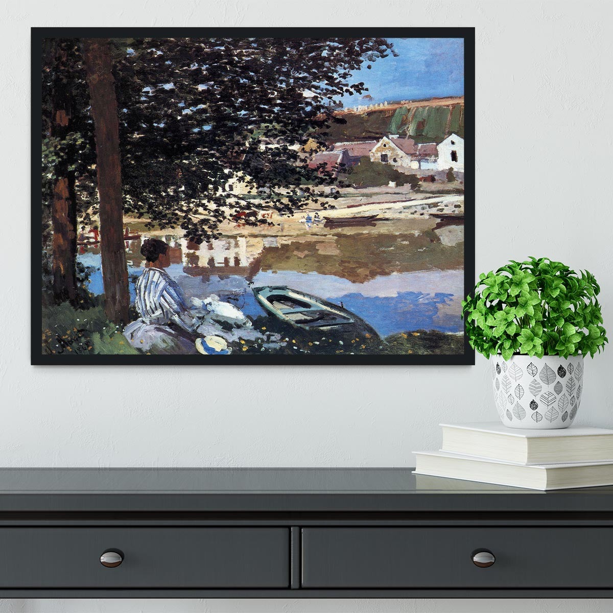 The river has burst its banks by Monet Framed Print - Canvas Art Rocks - 2