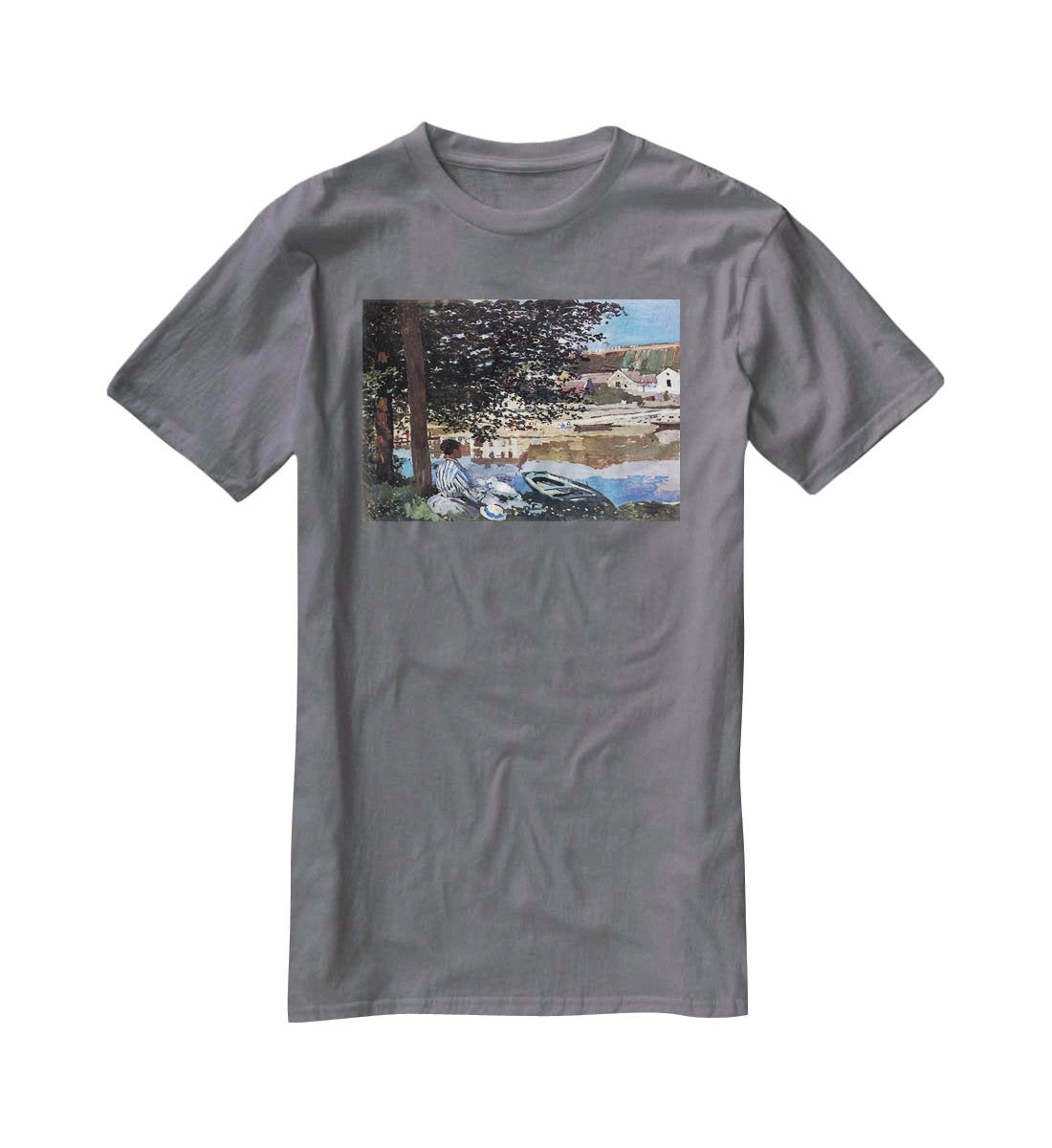 The river has burst its banks by Monet T-Shirt - Canvas Art Rocks - 3