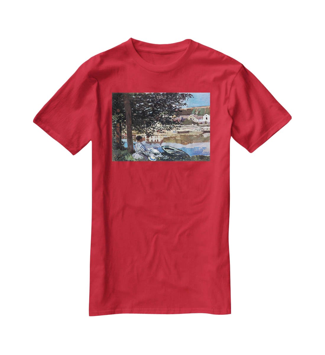 The river has burst its banks by Monet T-Shirt - Canvas Art Rocks - 4