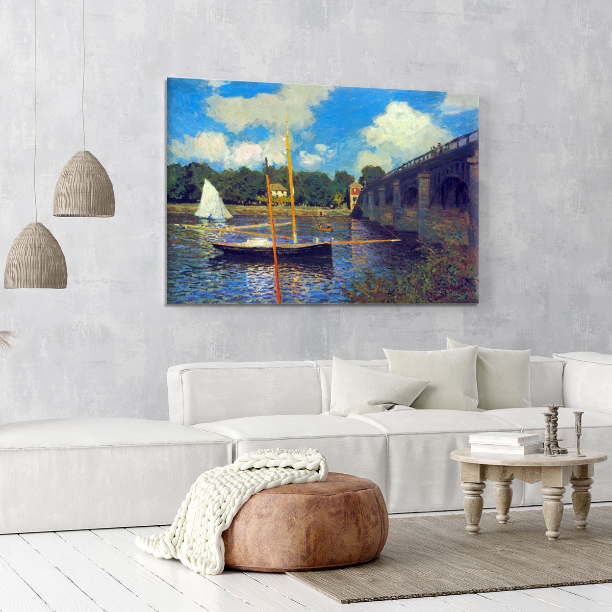 The road bridge Argenteuil by Monet Canvas Print or Poster