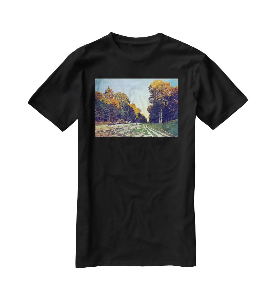 The road from Chailly to Fontainebleau by Monet T-Shirt - Canvas Art Rocks - 1