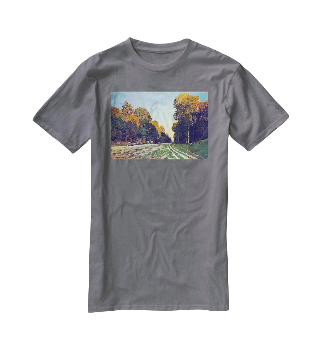 The road from Chailly to Fontainebleau by Monet T-Shirt - Canvas Art Rocks - 3