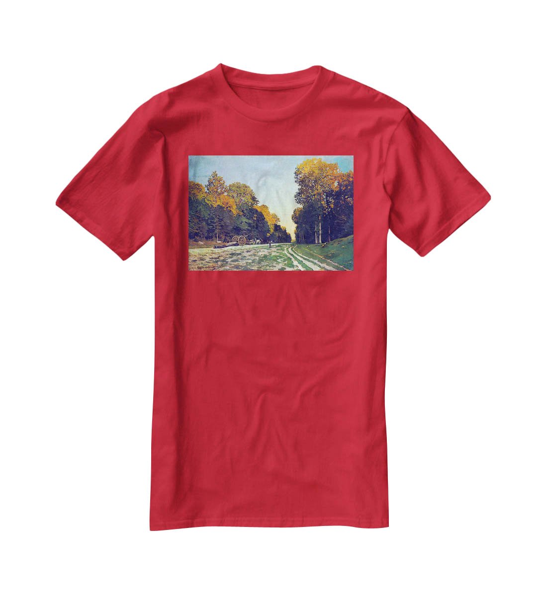 The road from Chailly to Fontainebleau by Monet T-Shirt - Canvas Art Rocks - 4