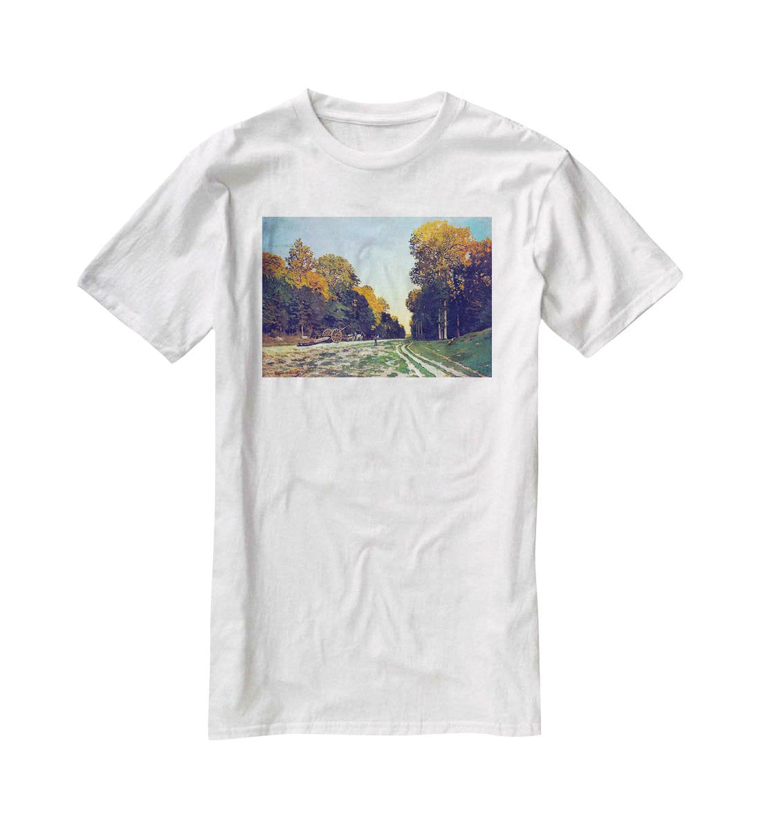 The road from Chailly to Fontainebleau by Monet T-Shirt - Canvas Art Rocks - 5