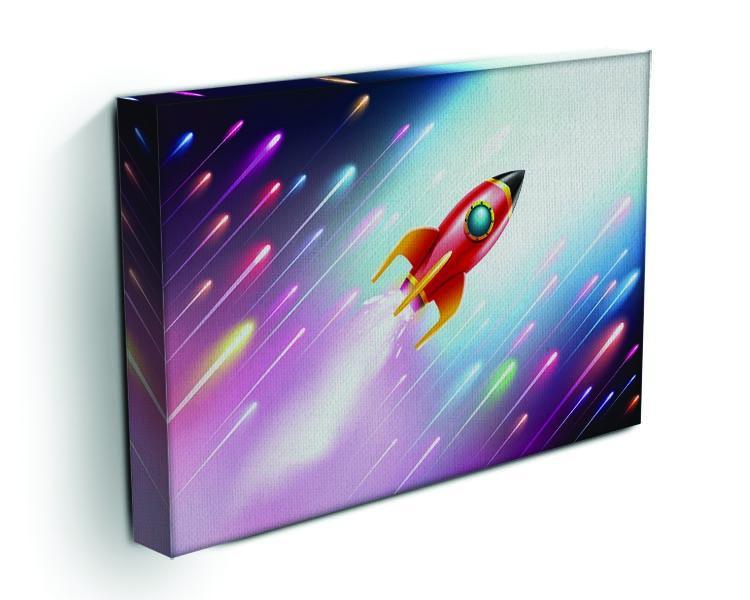The rocket ship flying in the space Canvas Print or Poster - Canvas Art Rocks - 3
