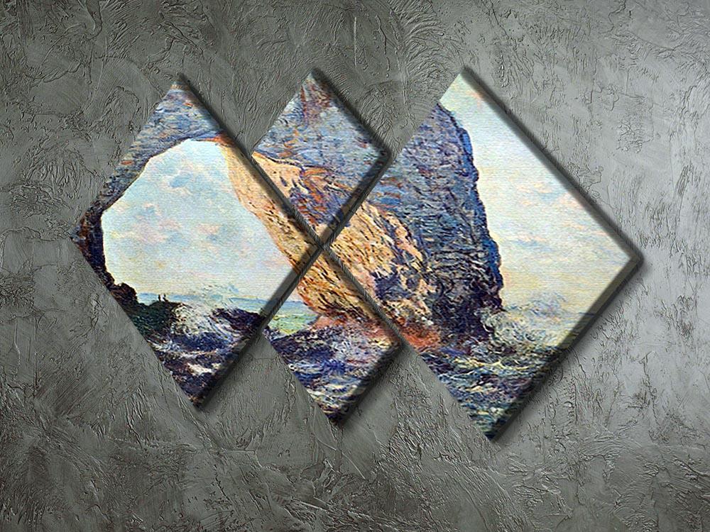 The rocky cliffs of etretat La Porte man 1 by Monet 4 Square Multi Panel Canvas - Canvas Art Rocks - 2