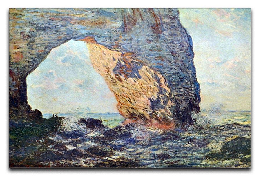 The rocky cliffs of etretat La Porte man 1 by Monet Canvas Print & Poster  - Canvas Art Rocks - 1