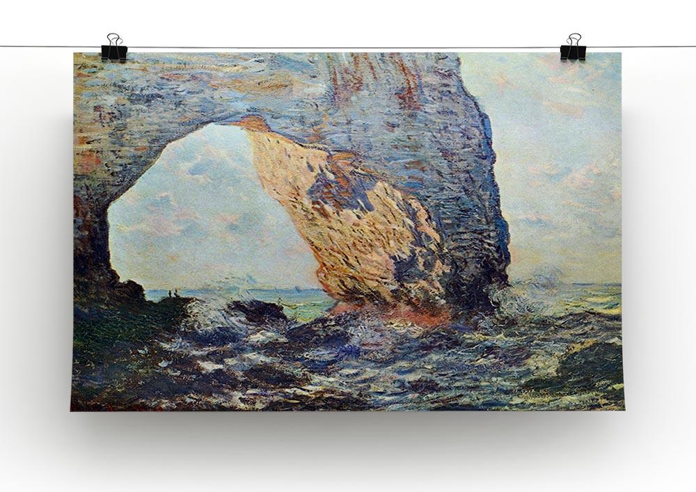 The rocky cliffs of etretat La Porte man 1 by Monet Canvas Print & Poster - Canvas Art Rocks - 2