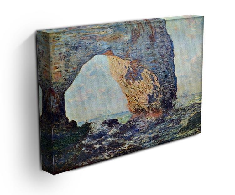 The rocky cliffs of etretat La Porte man 1 by Monet Canvas Print & Poster - Canvas Art Rocks - 3