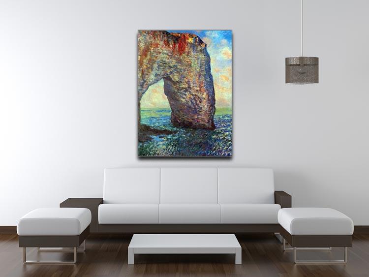 The rocky cliffs of etretat La Porte man 2 Canvas Print & Poster - Canvas Art Rocks - 4