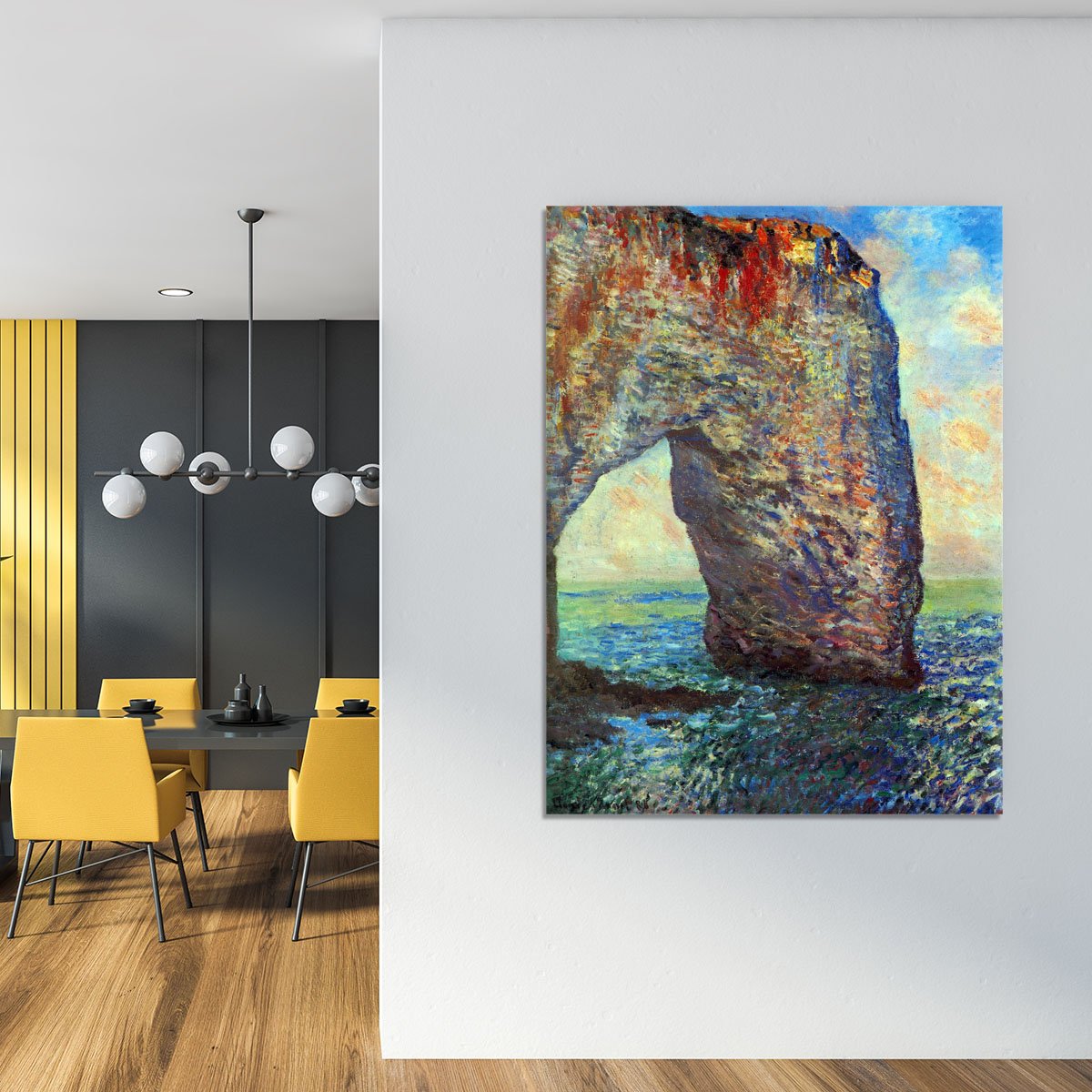 The rocky cliffs of etretat La Porte man 2 Canvas Print or Poster