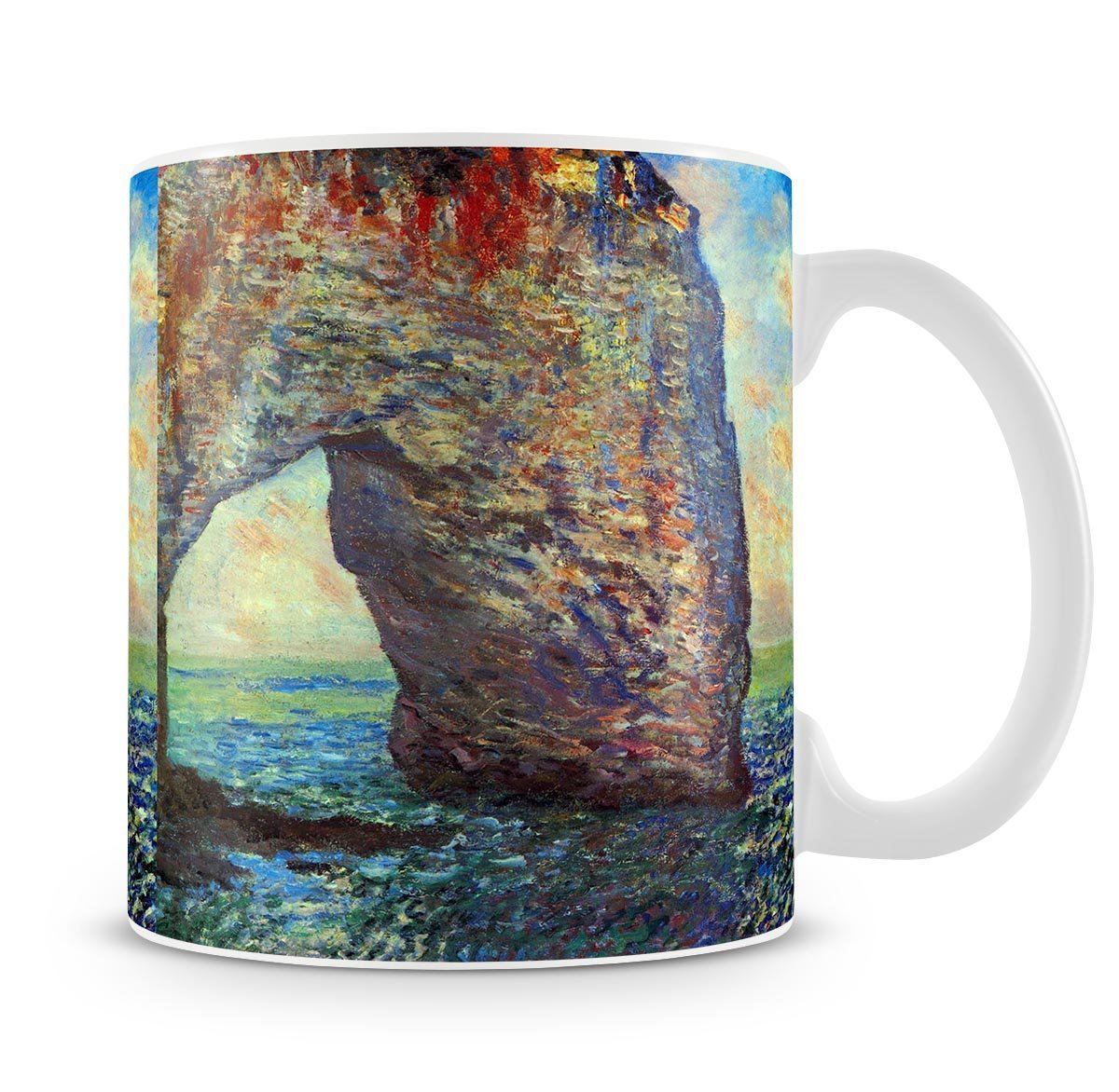 The rocky cliffs of etretat La Porte man 2 Mug - Canvas Art Rocks - 4