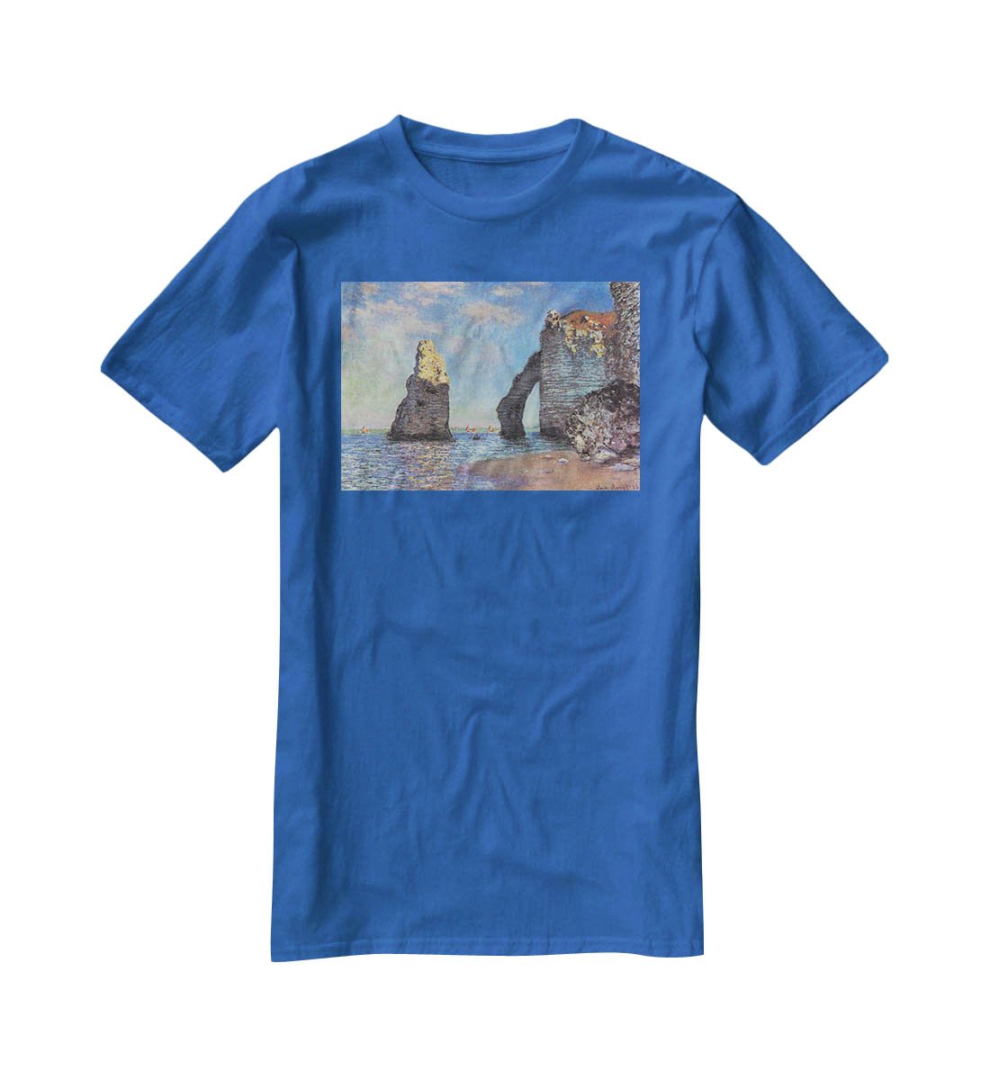 The rocky cliffs of etretat by Monet T-Shirt - Canvas Art Rocks - 2