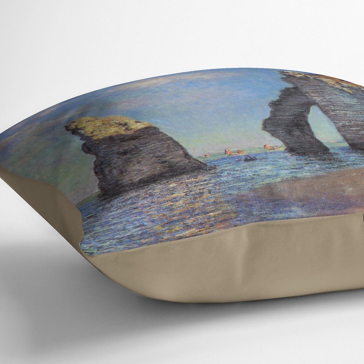 The rocky cliffs of etretat by Monet Throw Pillow