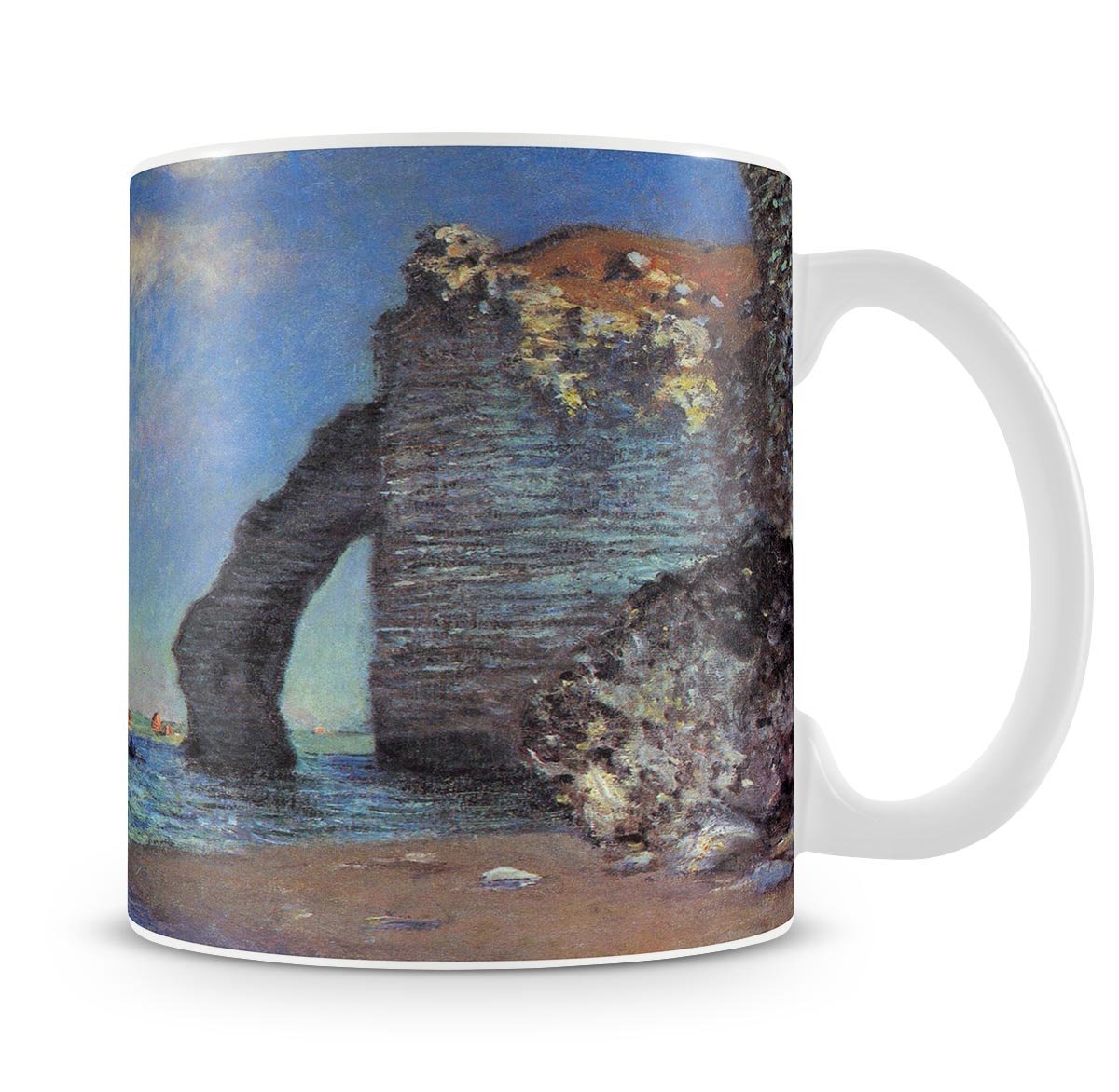 The rocky cliffs of etretat by Monet Mug - Canvas Art Rocks - 4