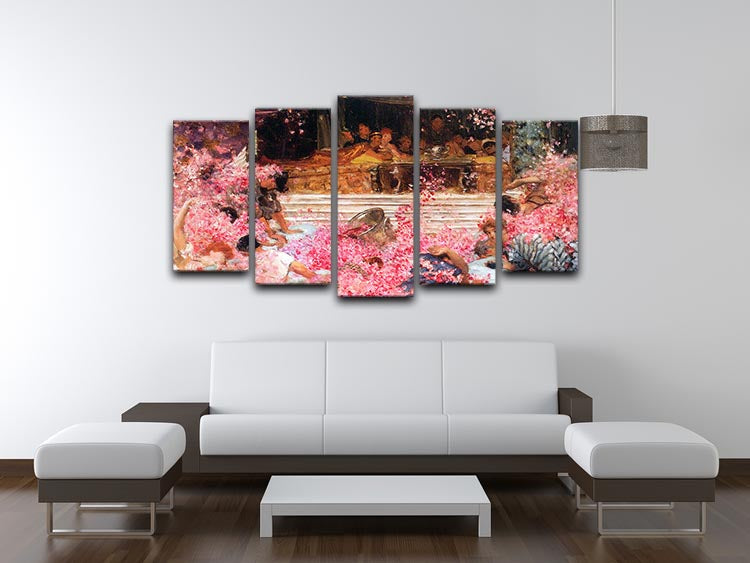 The roses of Heliogabalus by Alma Tadema 5 Split Panel Canvas - Canvas Art Rocks - 3