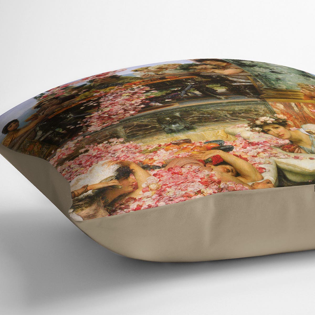 The roses of Heliogabalus detail 2 by Alma Tadema Cushion - Canvas Art Rocks - 2