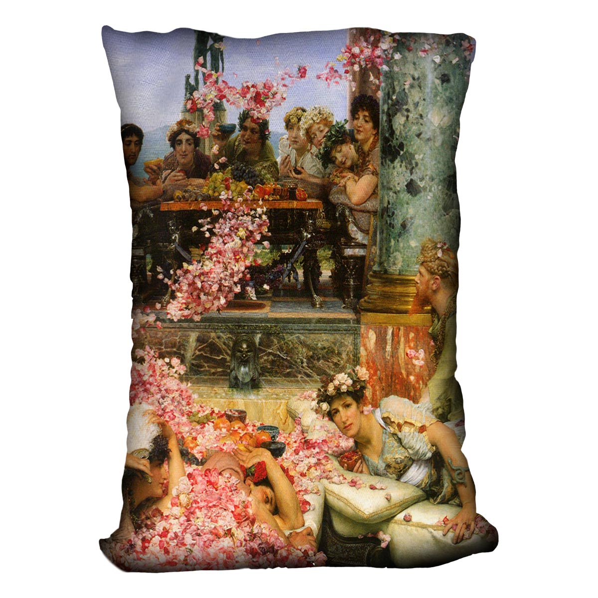 The roses of Heliogabalus detail 2 by Alma Tadema Cushion - Canvas Art Rocks - 4