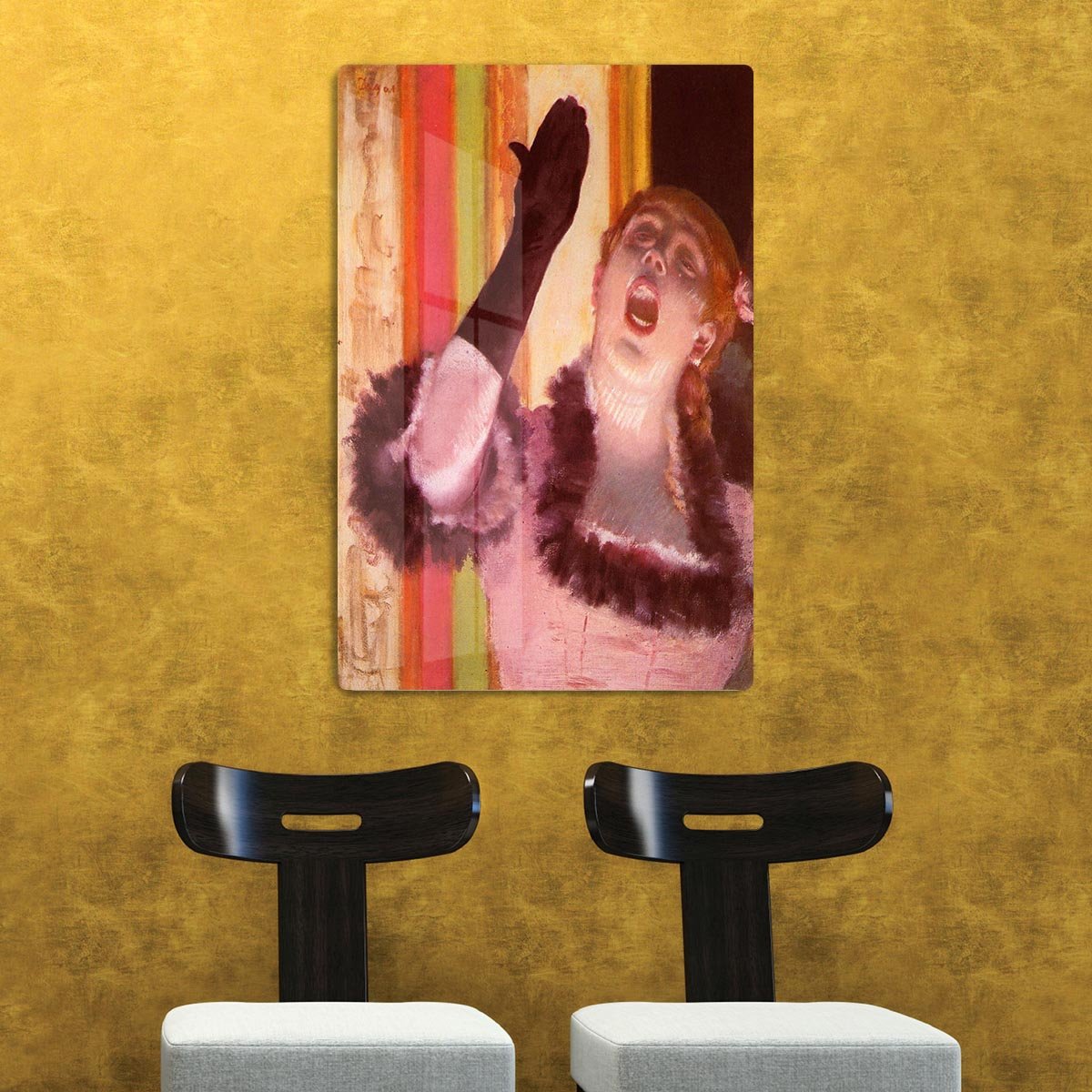The singer with the glove by Degas HD Metal Print - Canvas Art Rocks - 2
