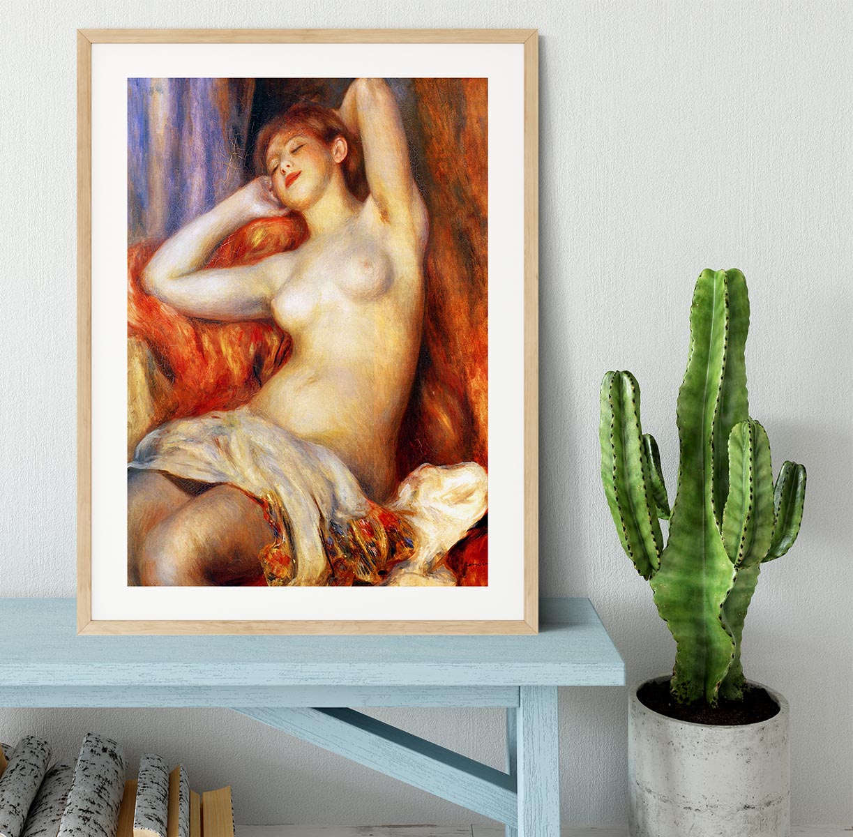 The sleeping by Renoir Framed Print - Canvas Art Rocks - 3