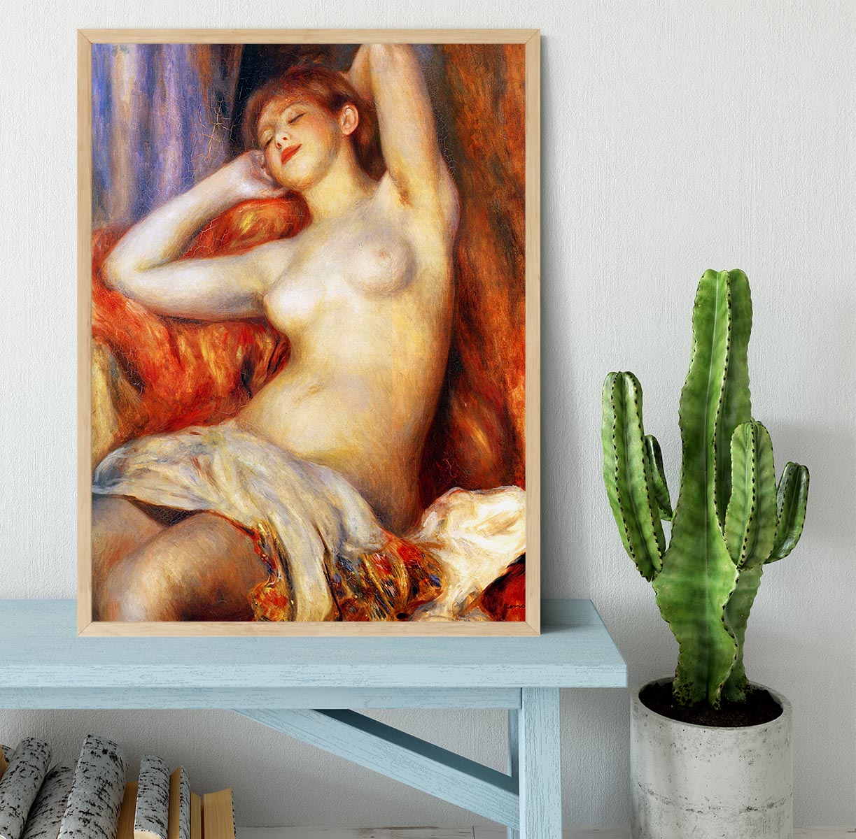 The sleeping by Renoir Framed Print - Canvas Art Rocks - 4