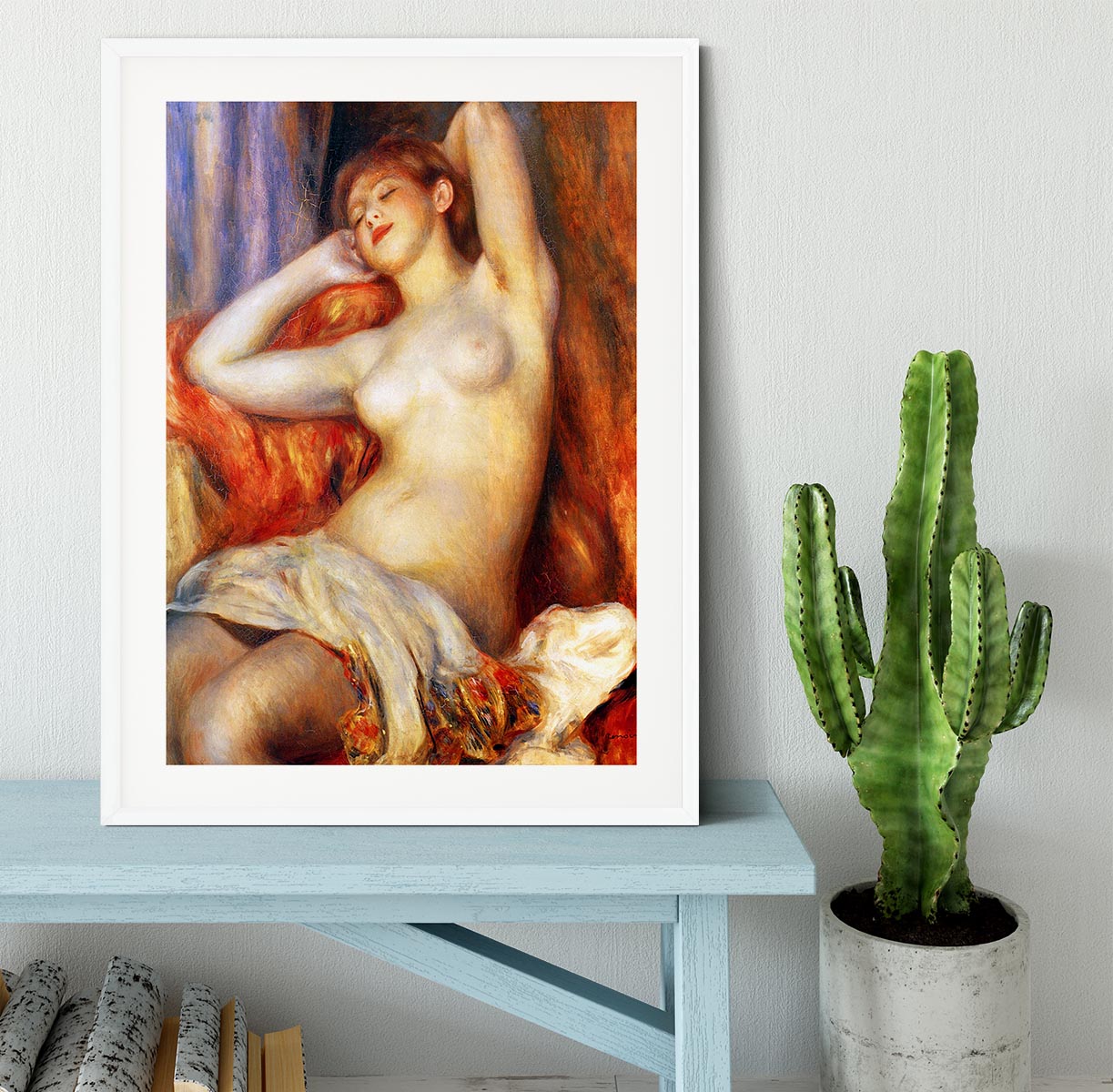 The sleeping by Renoir Framed Print - Canvas Art Rocks - 5