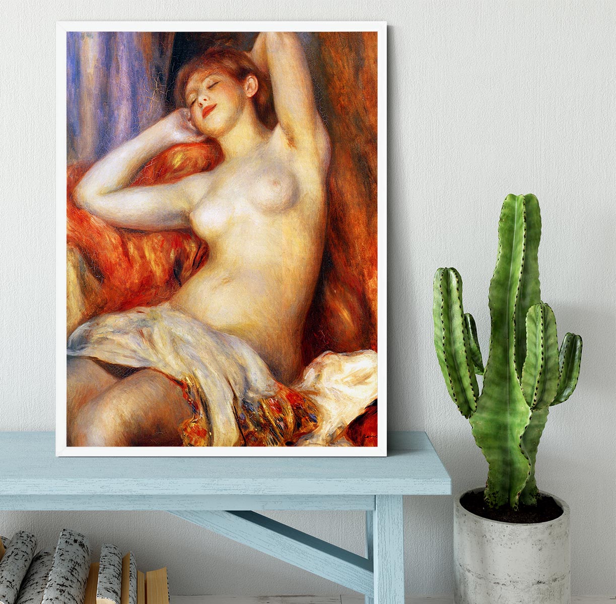The sleeping by Renoir Framed Print - Canvas Art Rocks -6