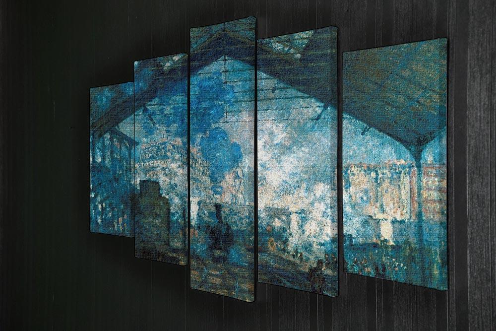 The station Saint Lazare by Monet 5 Split Panel Canvas - Canvas Art Rocks - 2