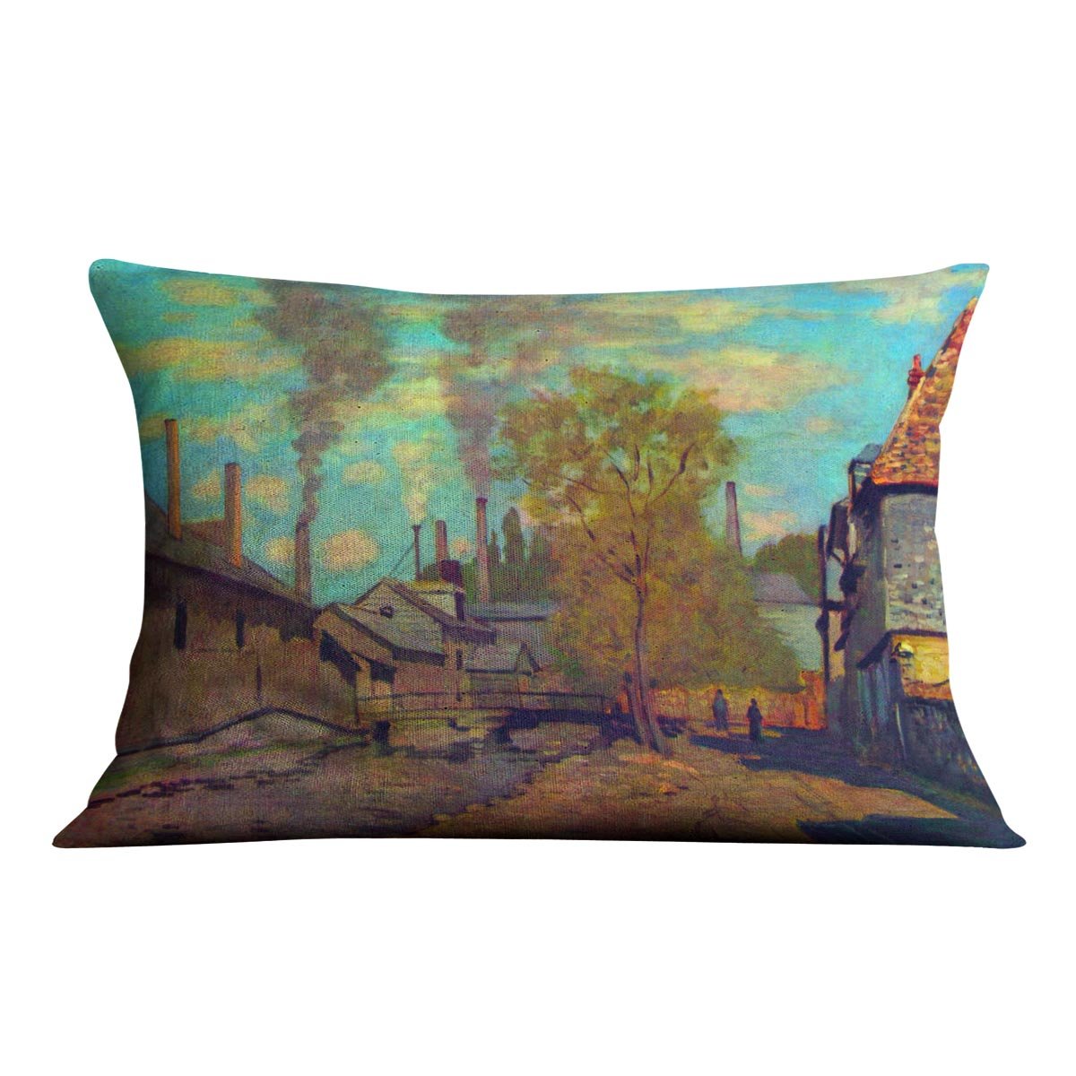 The stream of Robec by Claude Monet Throw Pillow