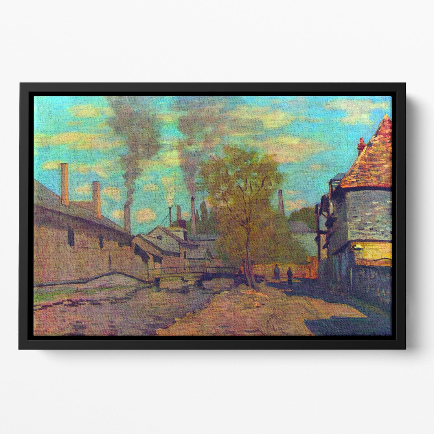 The stream of Robec by Claude Monet Floating Framed Canvas