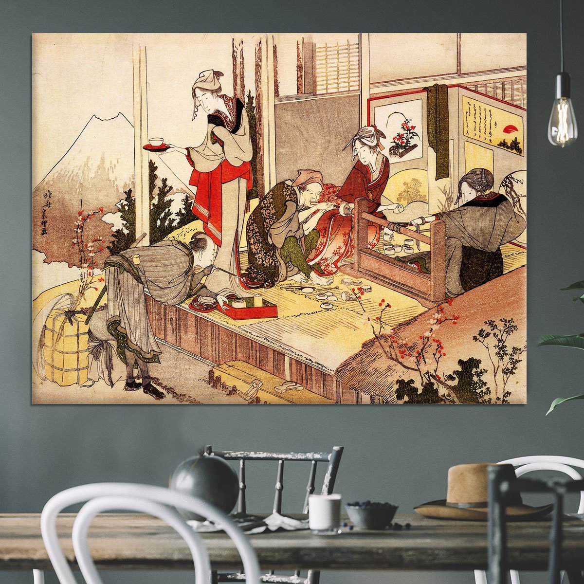 The studio of Netsuke by Hokusai Canvas Print or Poster