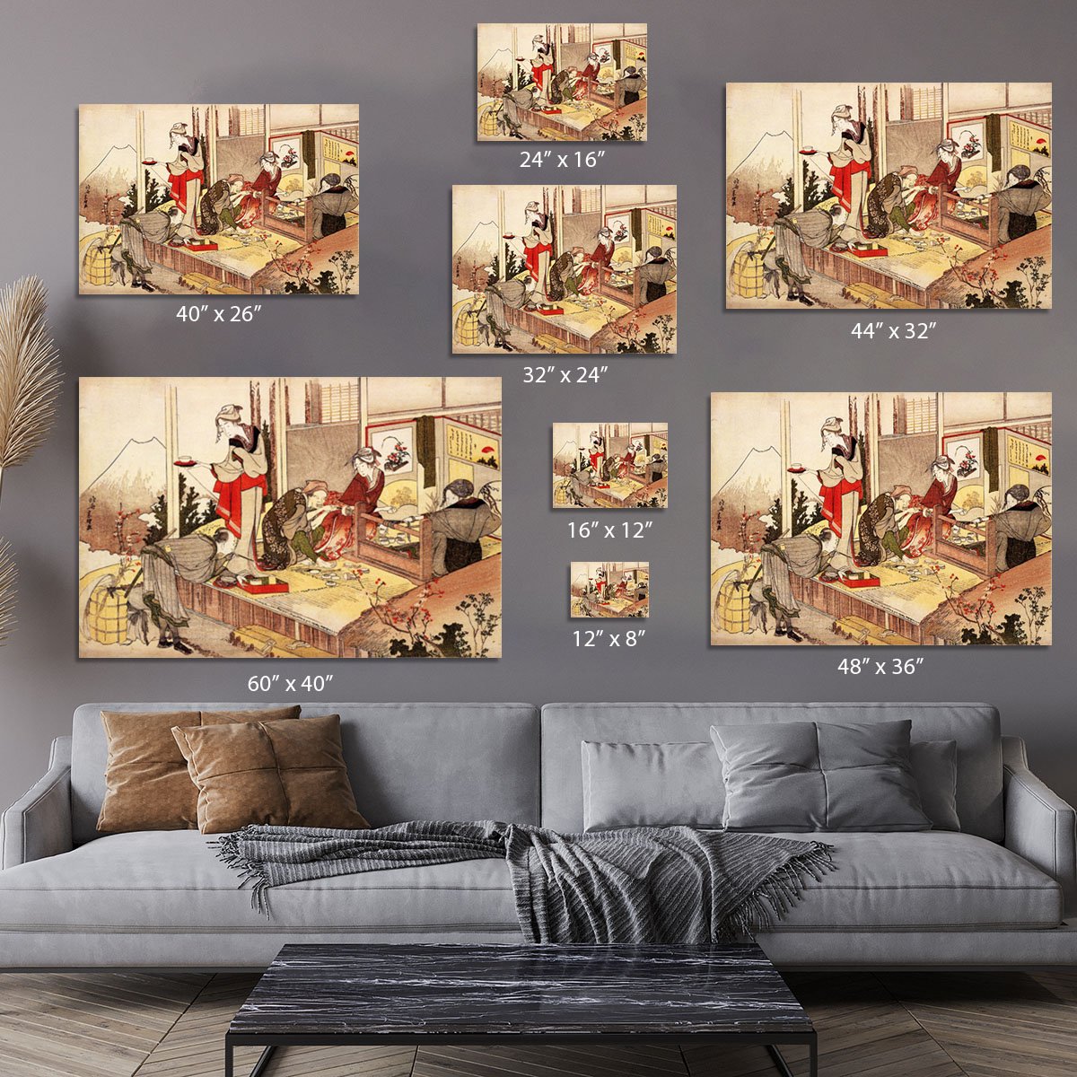 The studio of Netsuke by Hokusai Canvas Print or Poster