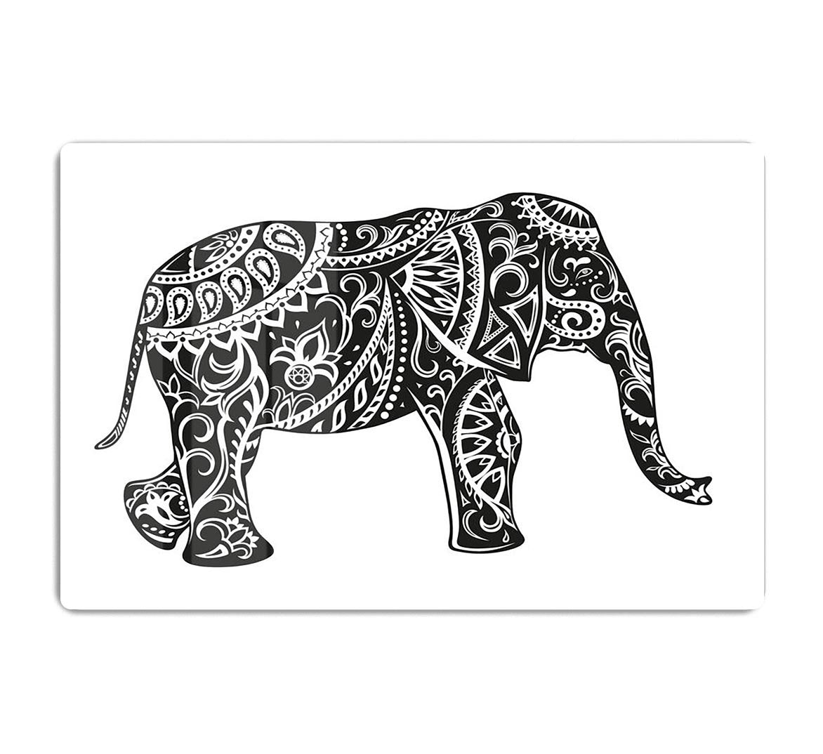 The stylized figure of an elephant in the festive patterns HD Metal Print - Canvas Art Rocks - 1