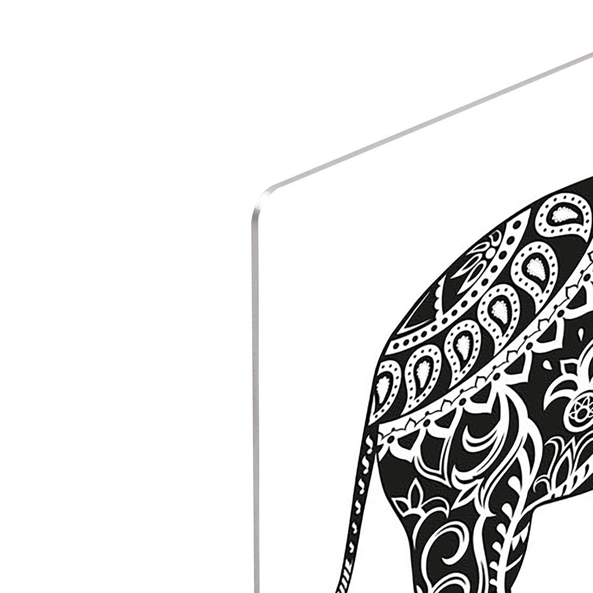 The stylized figure of an elephant in the festive patterns HD Metal Print - Canvas Art Rocks - 4