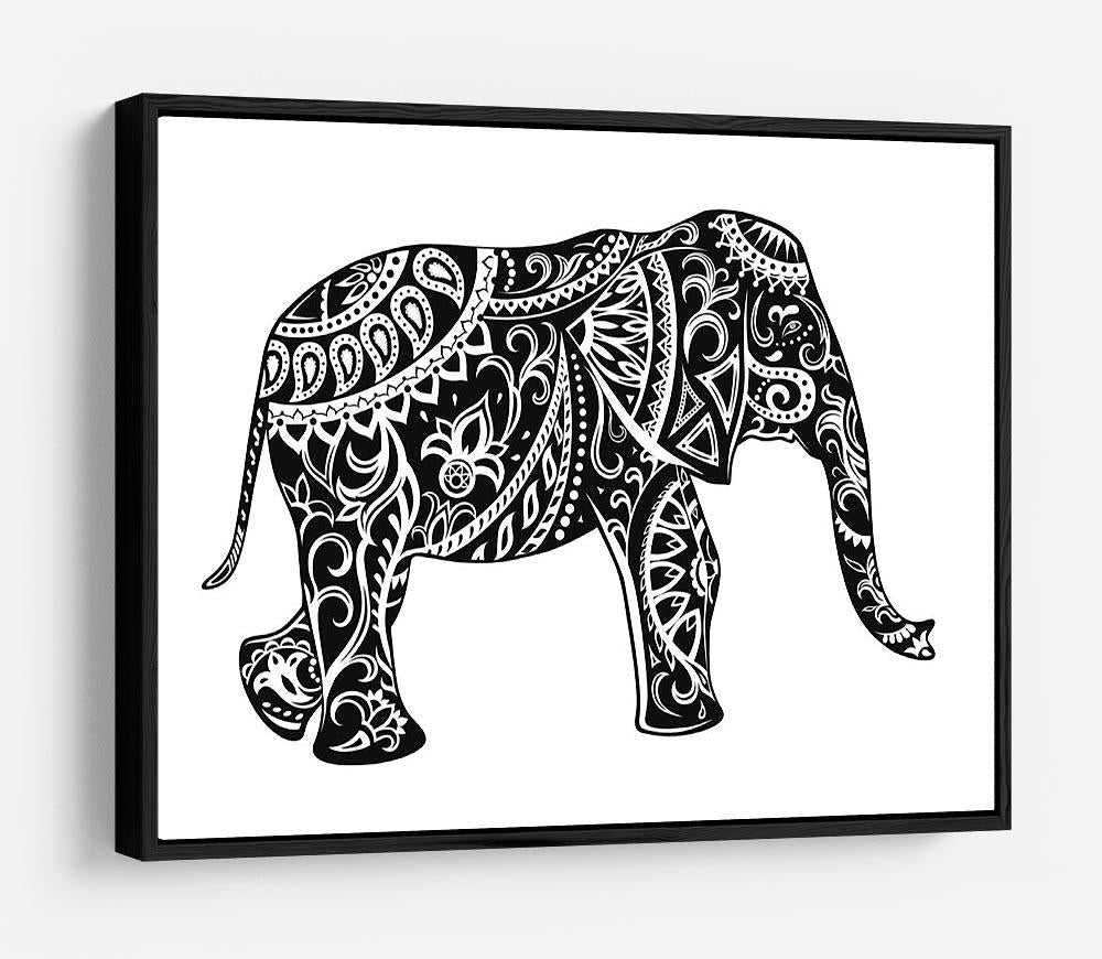 The stylized figure of an elephant in the festive patterns HD Metal Print - Canvas Art Rocks - 6