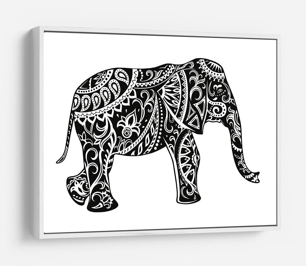 The stylized figure of an elephant in the festive patterns HD Metal Print - Canvas Art Rocks - 7